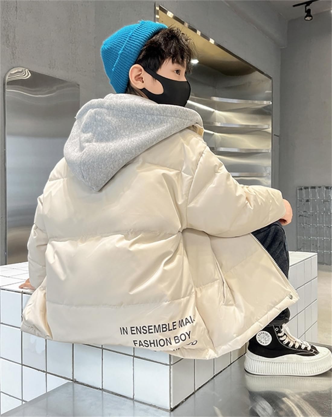 [BLZXIAN] キッズ服 ボーイズ ジャケット パーカー アウター コート トップス 上着 ゆったり フード付け ポケット付き