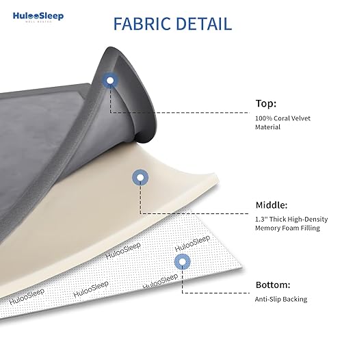 Miniatura 220 de Tapete de juego para bebé, tapete de espuma viscoelástica de 1.3 pulgadas de grosor, terciopelo coral suave, antideslizante, extragrande, tapete