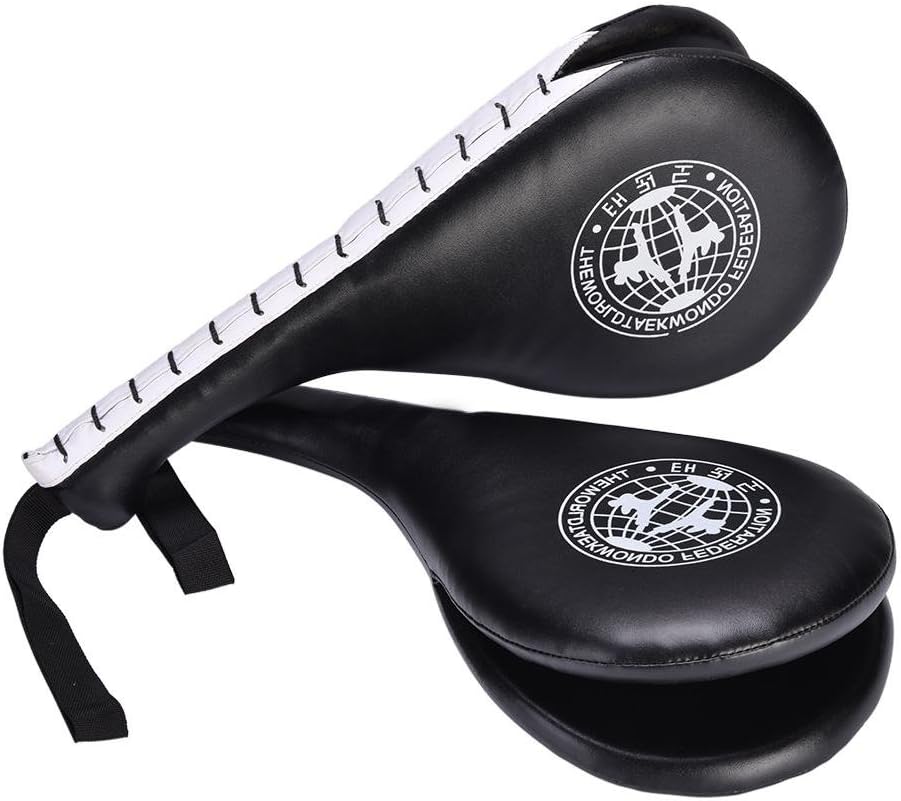 1 Pair of Taekwondo Double Pad Target Tae Kwon Do Karate Kickboxing Training TKD Kicking Pad Practice Target Training Double Face Foot Pad Martial Arts Equipment Sporting Goods Paddle