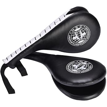 1 Pair Taekwondo Double Pads for Tae Kwon Do Karate Kickboxing Training TKD Kicking Pad Practice Target Training Double Face 