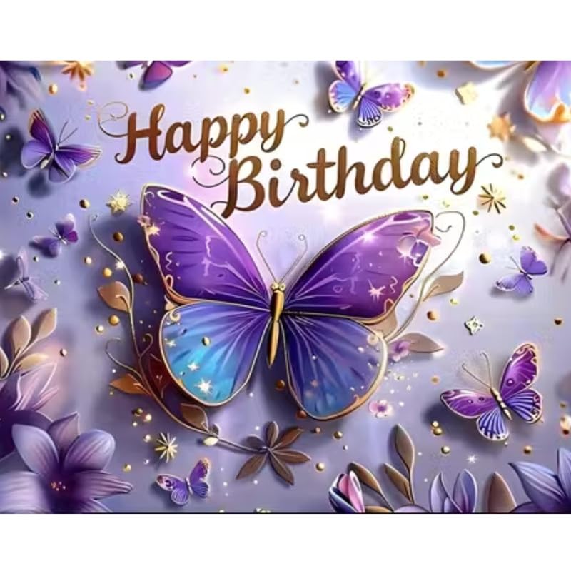 Image of Purple Floral Themed Backdrop - Decorative Wall Banner for Parties, Events, and Photoshoots (Pack of 1)