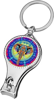 Manicure Care Tool for an Accurate Trimming, Sharp Elephant Head Tie Dye Art Fingernail and Toenail Clipper, Nail Clippers for Unisex