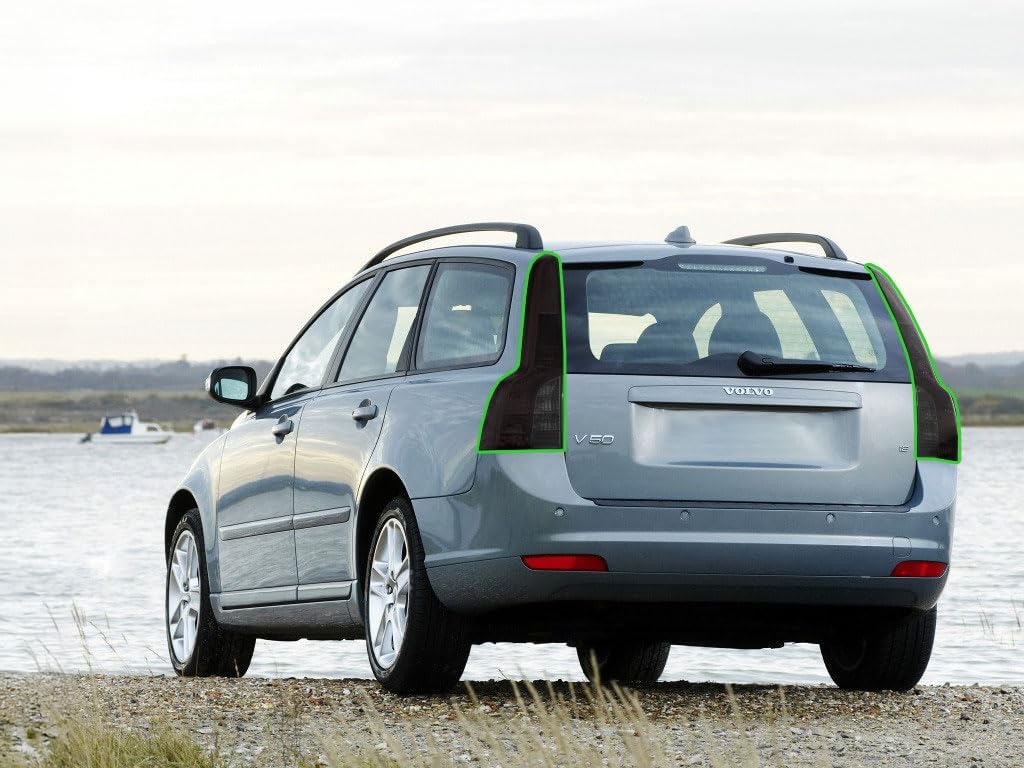 Rvinyl Tail Light Tint Covers Compatible with Volvo V50 2005-2007 - Smoke