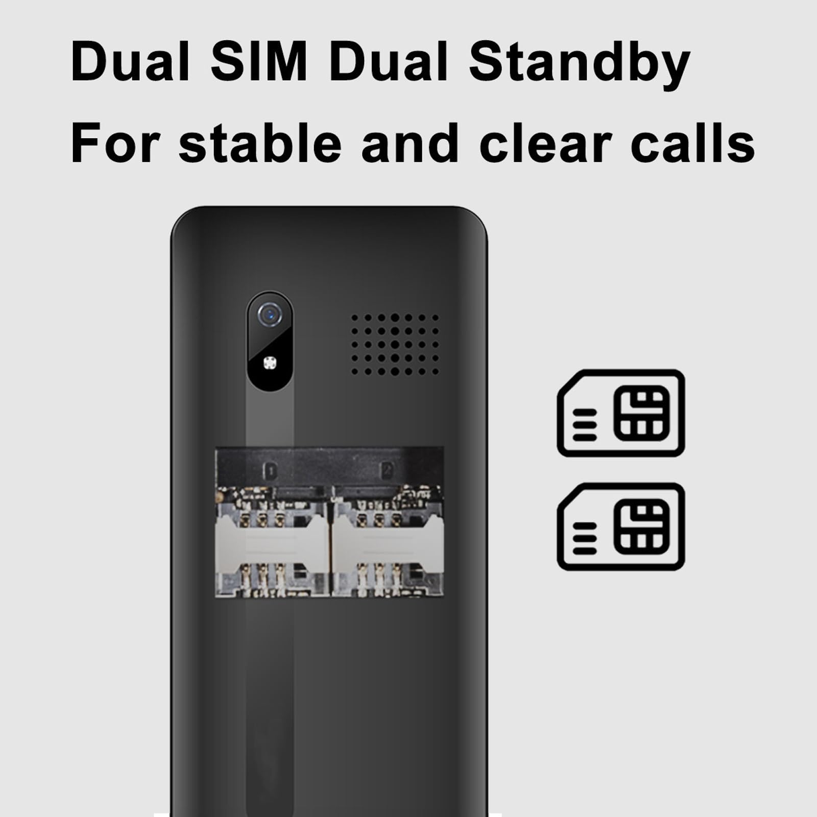 Podstawowy telefon komórkowy dla osób starszych, telefon komórkowy 2G z dużym przyciskiem, odblokowany, standard sygnału GSM, obsługa kart dual SIM + SD,Red