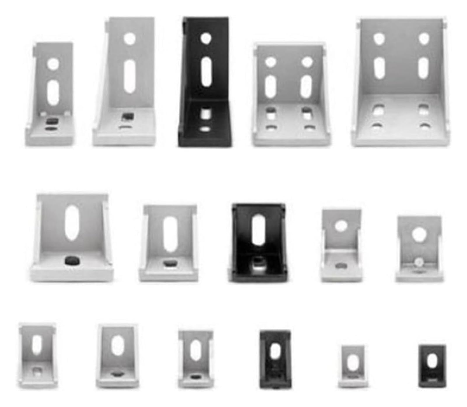 Profilo in alluminio da 20/30/40/60 mm, confezione da 5 per progetti fai da te, costruzione, cornici e supporti personalizzati, resistente e leggero, versatile finitura argento