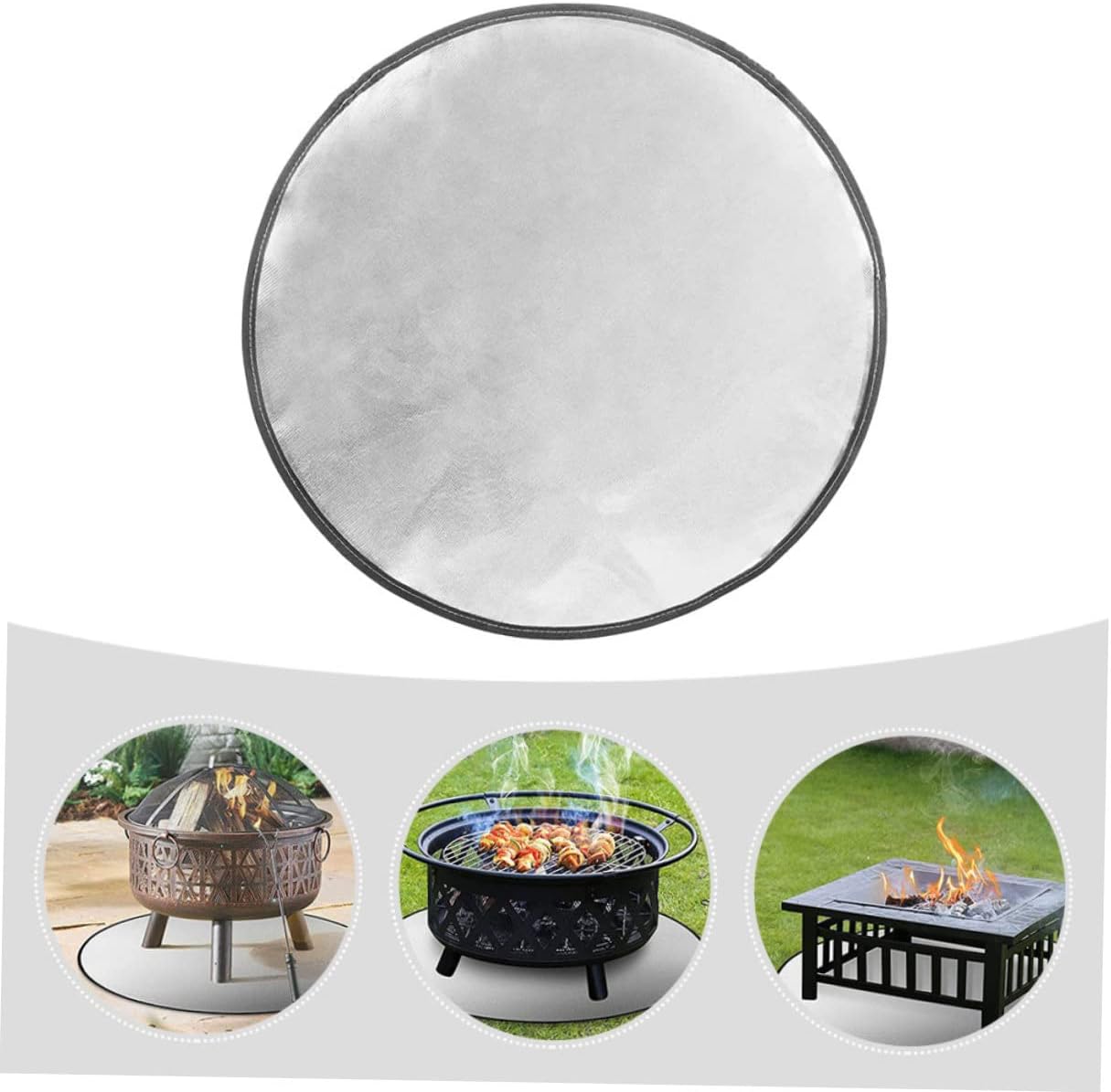 Fire Pit Mat for Outdoor Grill Reusable Fireproof BBQ Cushion Pad Deck Protector Portable Stove Accessory for Patio and Grass
