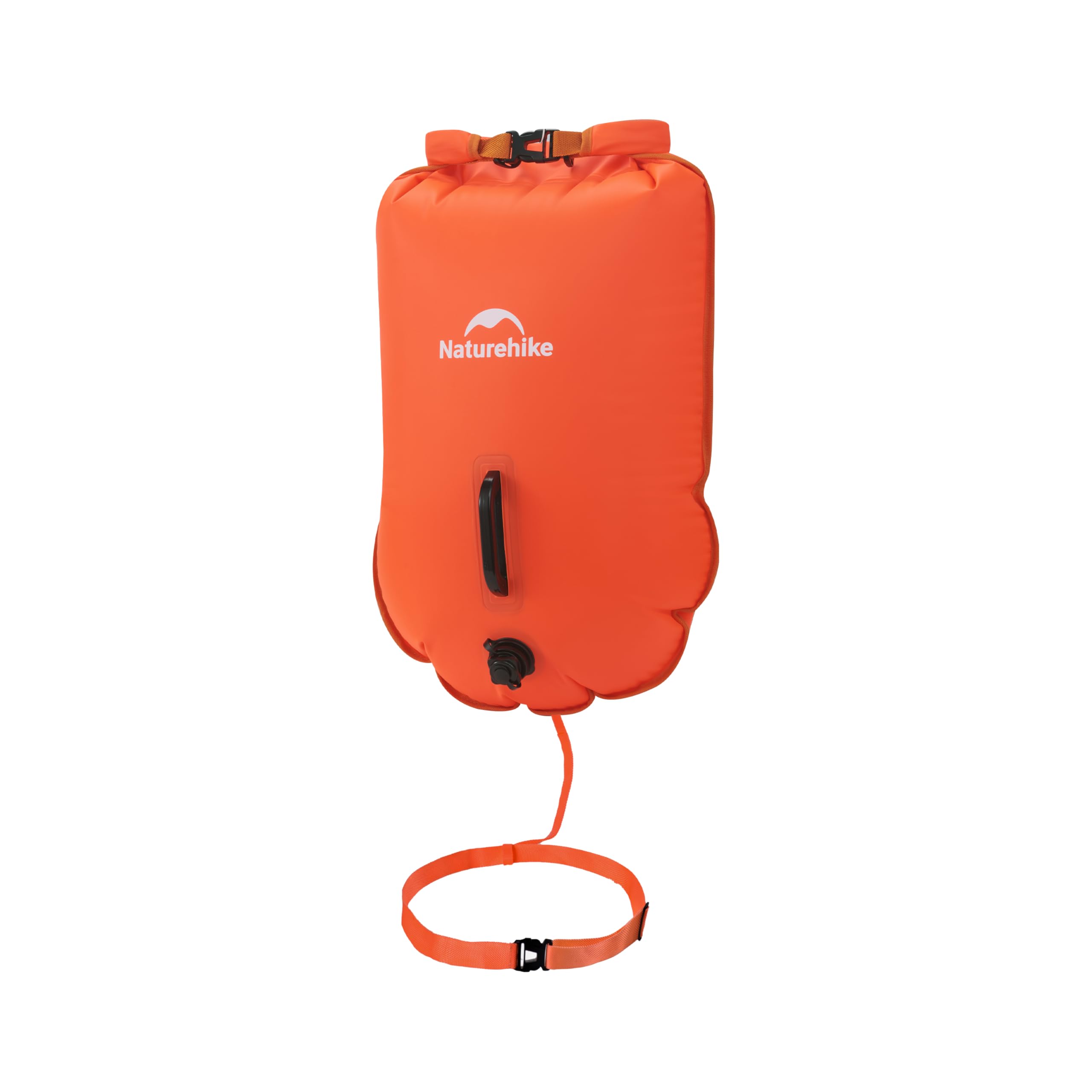 Naturehike 25L Swimming Buoy Two Airbags Swim Buoy Dry Bag Waterproof Beach Bag with Adjustable Waist Belt for Swimmers Coastal Beach - Orange