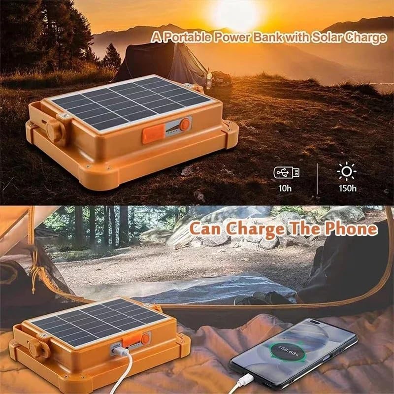 Foco Led Exterior, Reflector Solar LED USB Recargable Emergencia Camping Linterna Impermeable al Aire Libre portátil