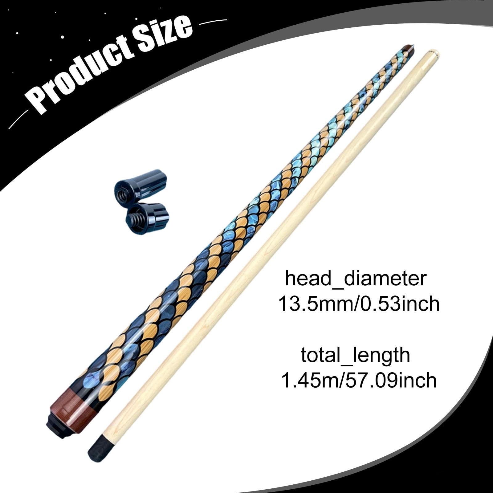 harayaa Stecca da Biliardo Break Jump Ergonomica con Testa Larga,5 Mm, Lunga 145 Cm, in Legno, per Uomini E Donne, Principianti, Biliardo, Bar, Adulti