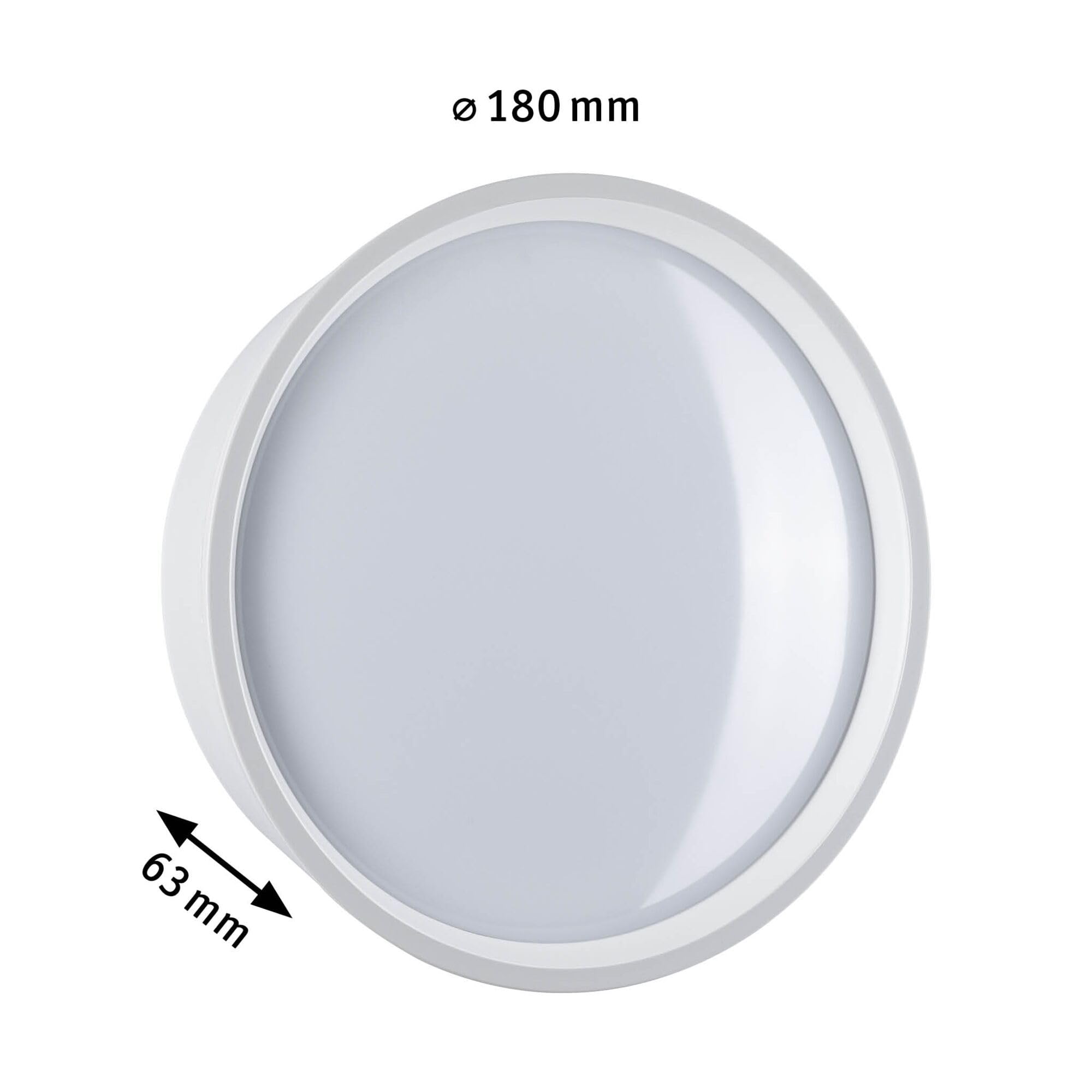 Paulmann 94697 luminaire d'extérieur LED Applique Platomo Résistant à l'eau de mer IP44 rond 180 mm 3000K 14,5W 1200lm 230V Blanc plastique
