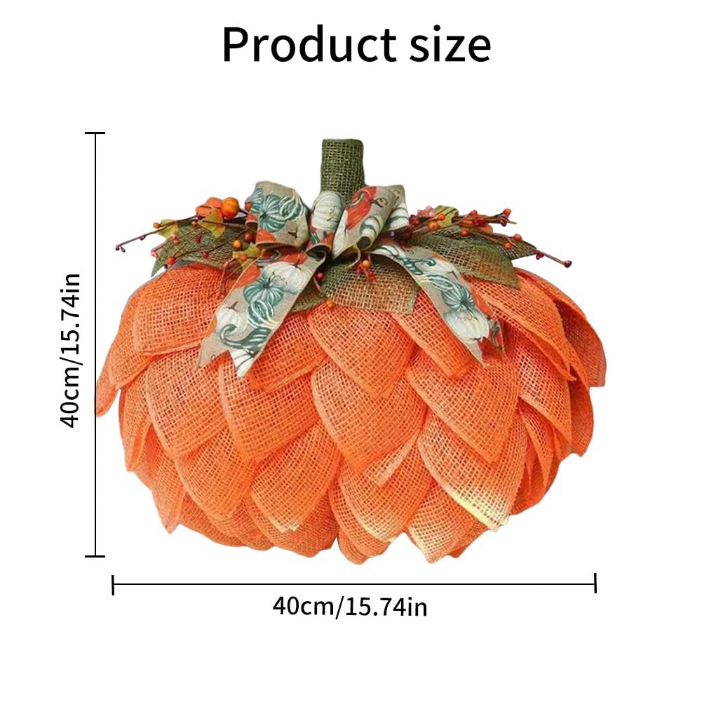 Corona Decorativa De Otoño Para Puerta - Calabaza Blanca Y Hojas De Arce Artificiales, 30 Cm, Para Interior/Exterior (Decoración De Harvest/Thanksgiving)