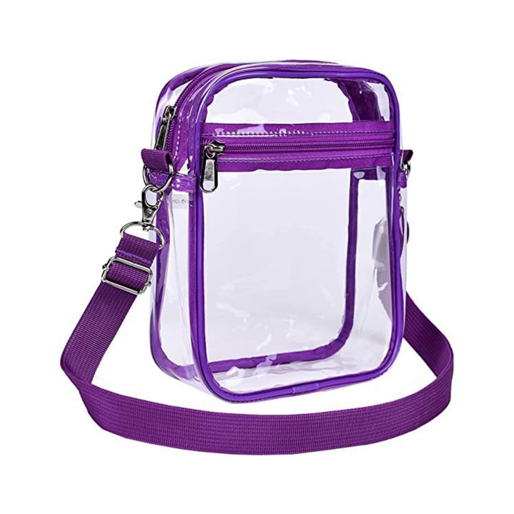 DONGKER Przezroczysta torba crossbody, kosmetyczna torba z PCW z regulowanym paskiem na koncert do codziennej pracy w podróży do sportu