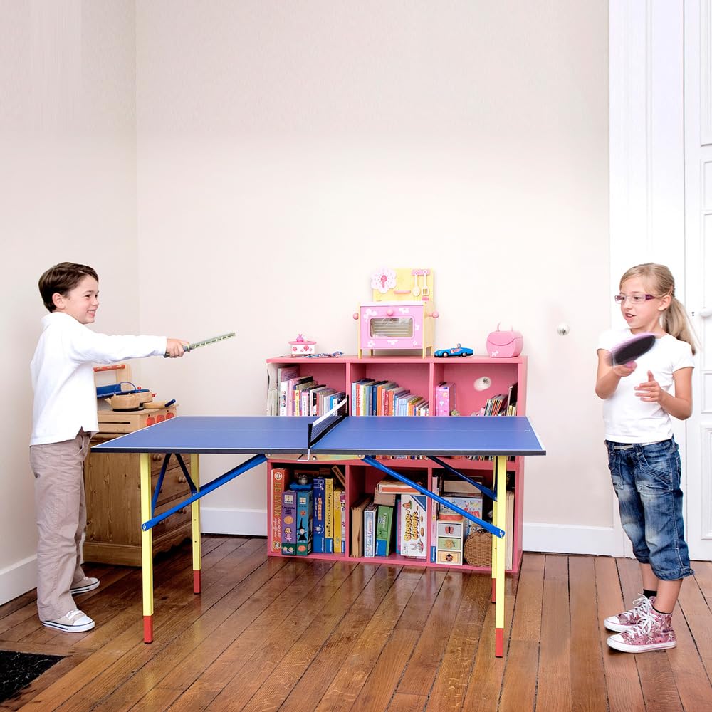 CORNILLEAU Hobby Mini - kleine Tischtennisplatte mit Tischtennisnetz - Höhenverstellbar - Klappbar - 137 x 67 cm