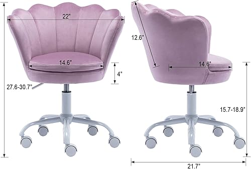 Miniatura 3 de DM - Silla de escritorio para niños, ergonómica, de lectura, ajustable, silla de computadora para estudiantes, linda y moderna tapizada de Púrpura