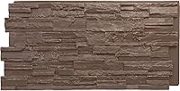 Vista 46 de Ekena Millwork - Panel lateral de piedra de imitación apilado en cascada