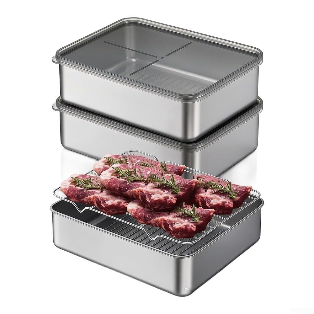 Contenitori Acciaio 304 Ermetici 120oz con Vaschetta Contenitori