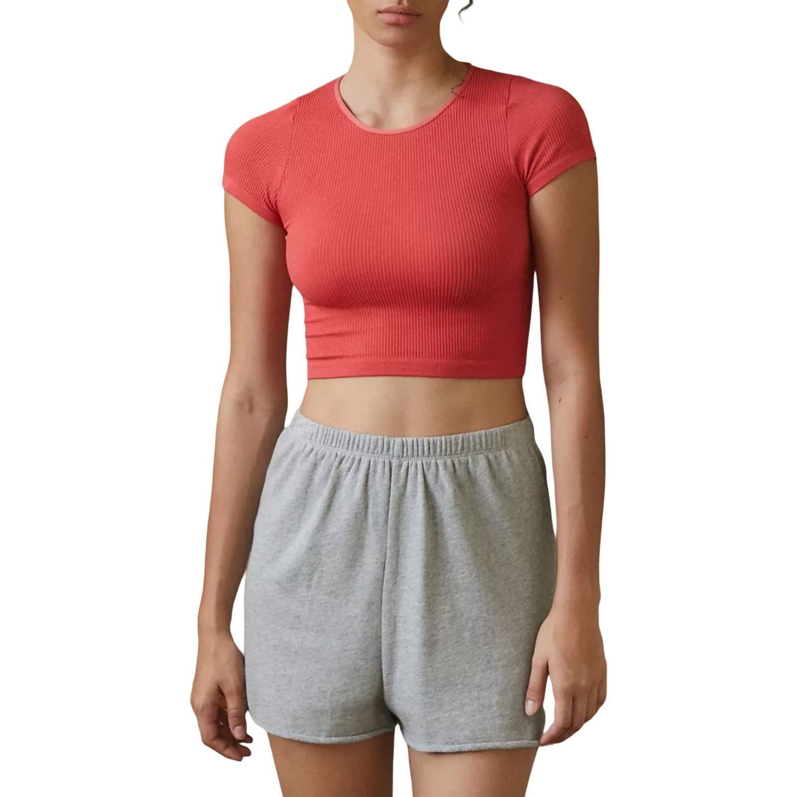 Y2K Baby Tee Short Sleeves Graphic Print T-Shirt Color Block/Butterfly Print Crop Top 90S E-Girls Funny Tee