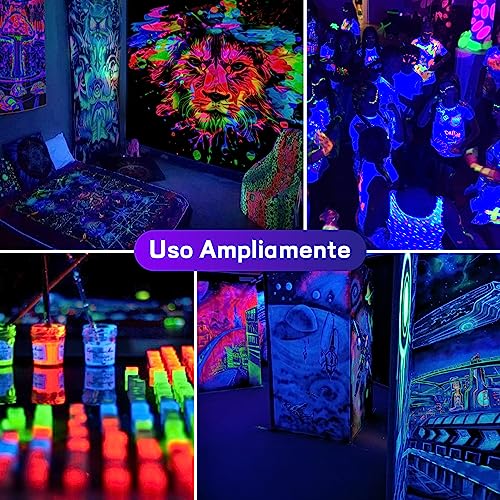 Image of 150W LED Black Light, Black Lights for Glow Party, Ultra Thin Black Lights Flood Lights with On /Off Switch, Glow in The Dark, for Party, Halloween, Body Painting