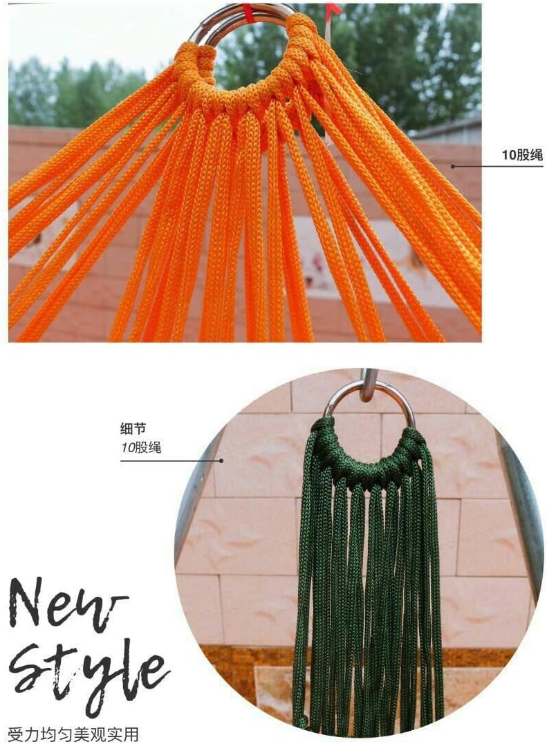 Outdoor Sport Hammock, Outdoor Sport Camping Hammock Net Mesh Nylon Rope with Hooks for Garden Beach Yard Travel (Green)