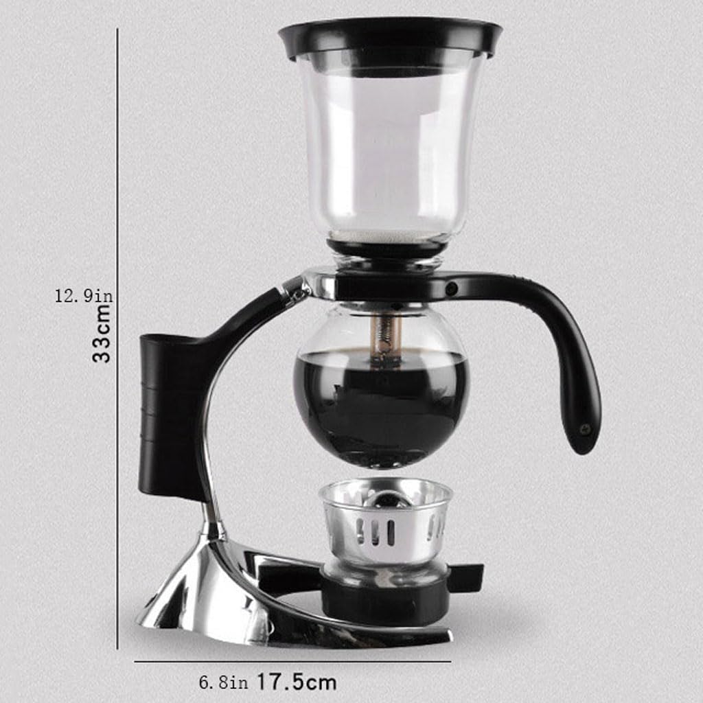 ASSICON Expresso en Aluminium Cafetière à Siphon pour Bureau de Restaurant à Domicile, Machine à thé Chaud pour brasseur de café sous Vide Convient à la Plupart Cafetière sur cuisinière