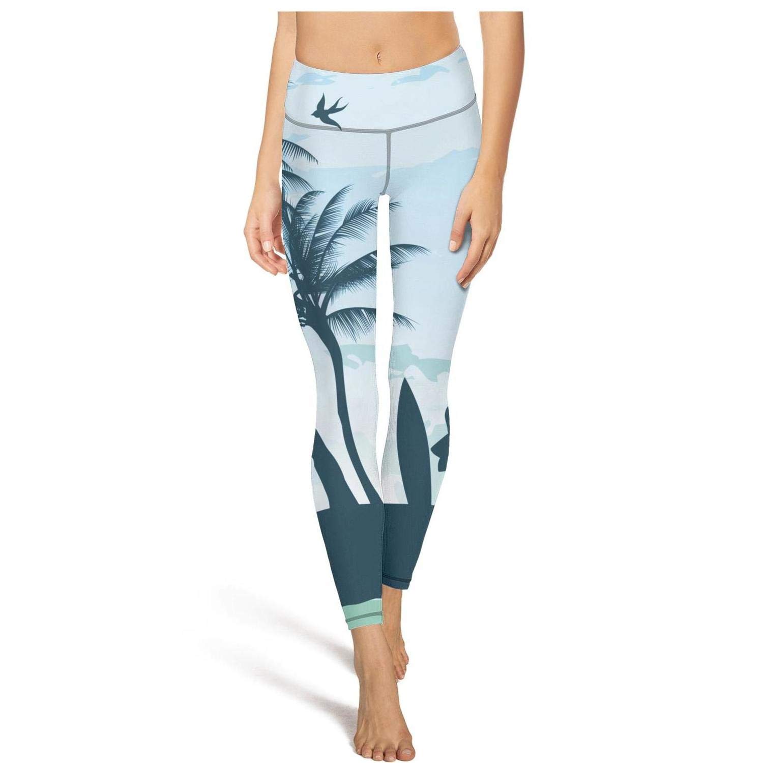 Yoga Capri Leggings For Womens Beautiful And Simple Palm Tree