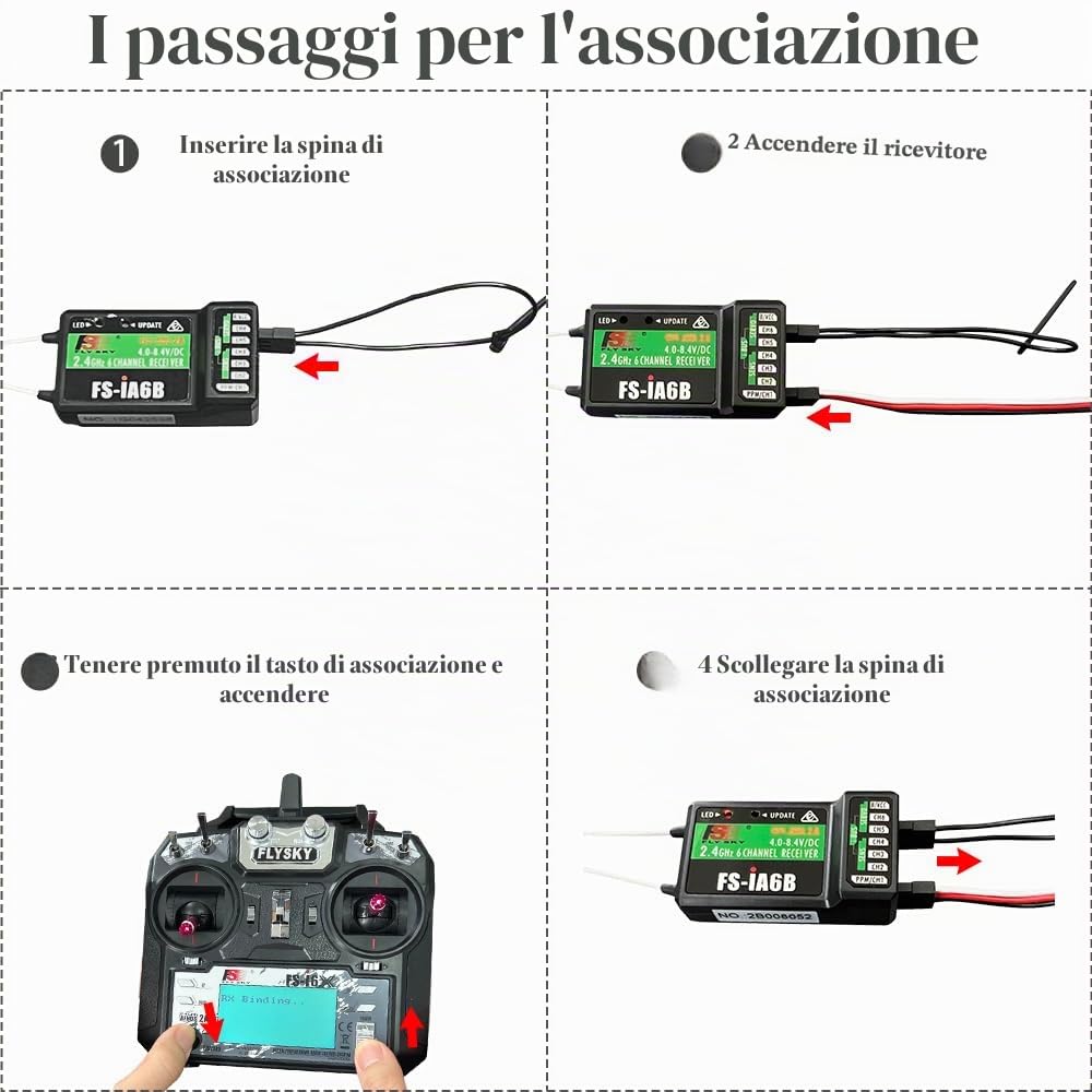 HAWK'S WORK FS-i6X 10 canali trasmettitore set, 2.4GHz RC controller con ricevitore (FS-i6X+iA6B)