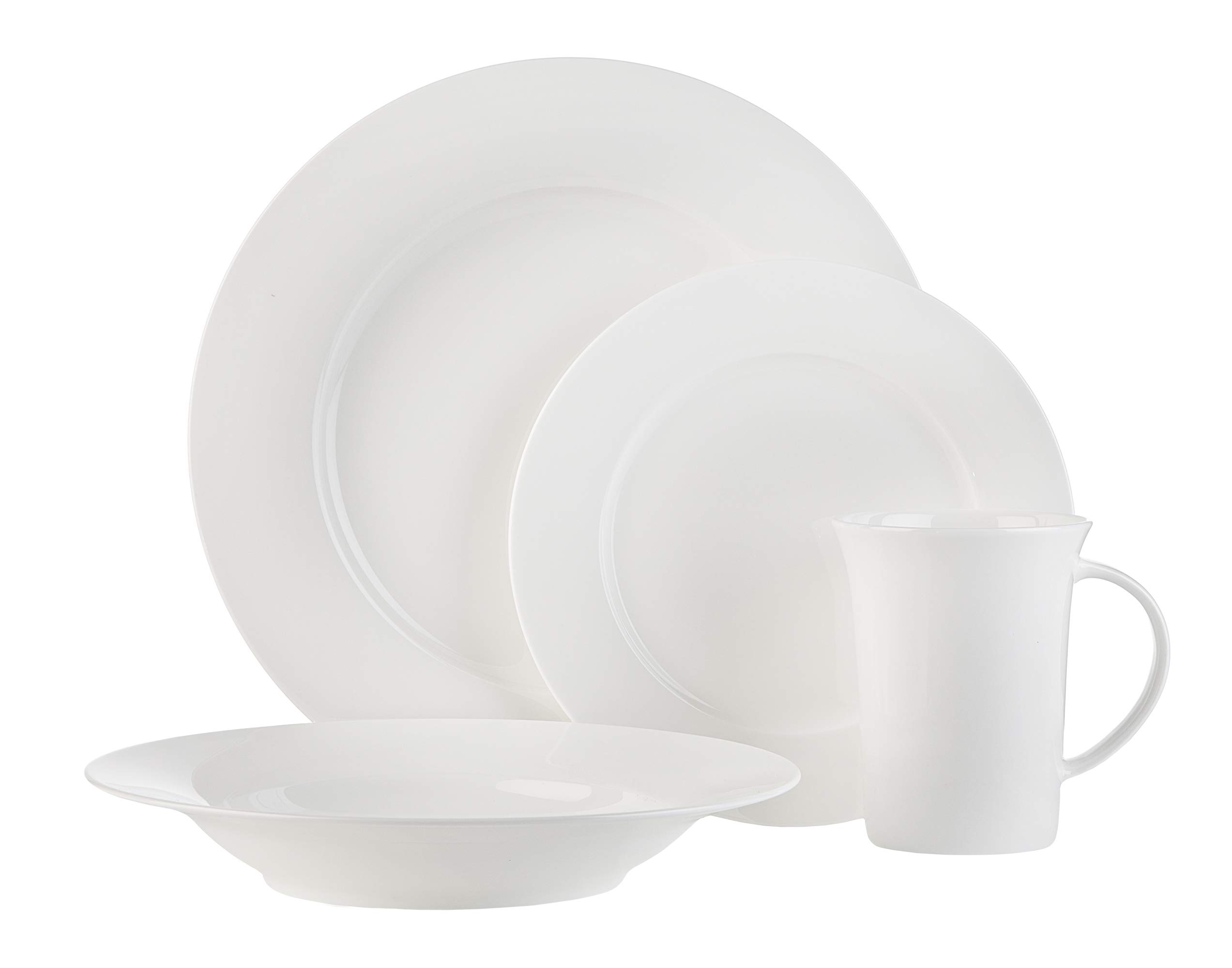 White Bone China 16Piece Dinnerware Set Lune by Godinger
