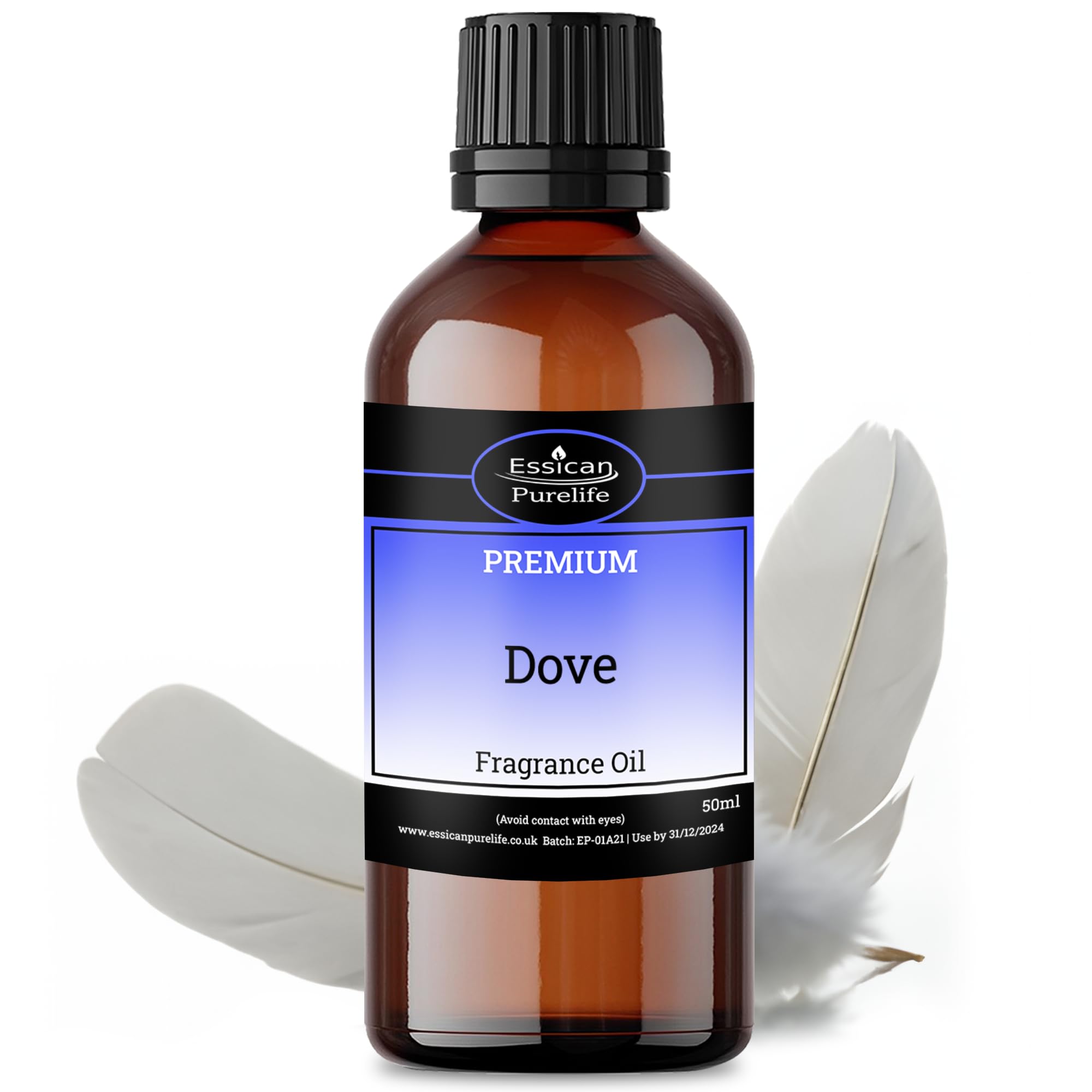 Dove Fragrance Oil 50ml, Diffuser Oils Fragrance, 100% Pure Fragrance Oil - Suitable for Candles, Wax Melts, Cosmetics, Soaps & Oil Burner - Aromatherapy Diffuser Oils Home Fragrance - Vegan