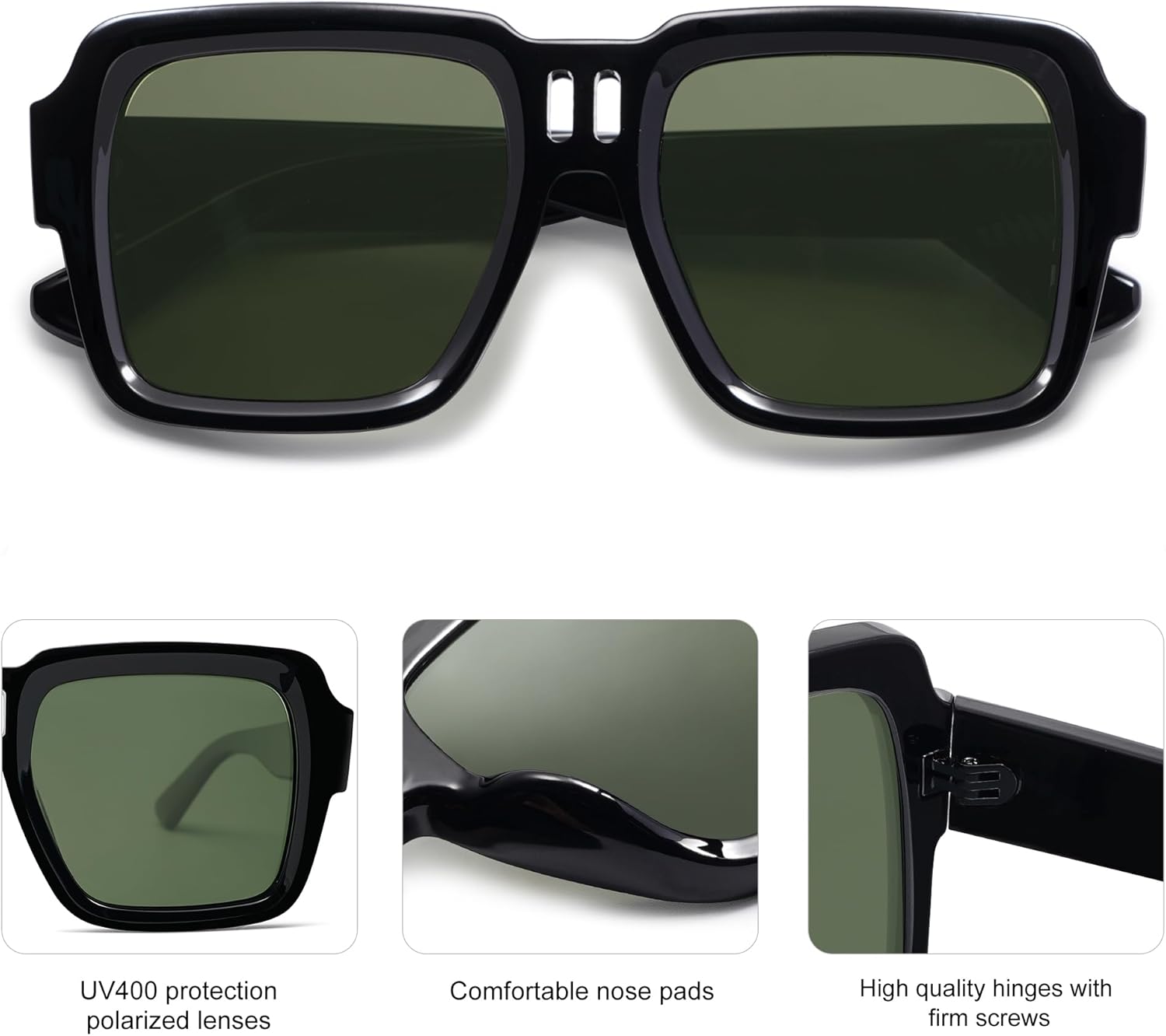 SOJOS Retro Square Polarized Sunglasses for Women Men Trendy Large Frame Sun Glasses Designer Inspired Shades SJ2320 - Image 4