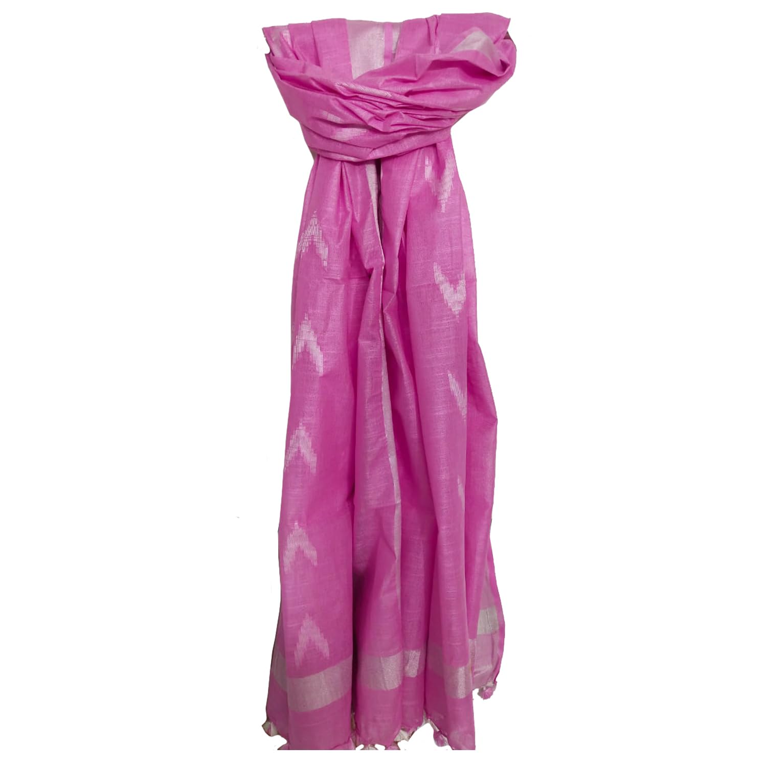 Couture Mania | Women's Bhagalpuri Linen Cotton Blend Handloom Ikkat Dupatta with Zari Designed Free Size_Color Variation