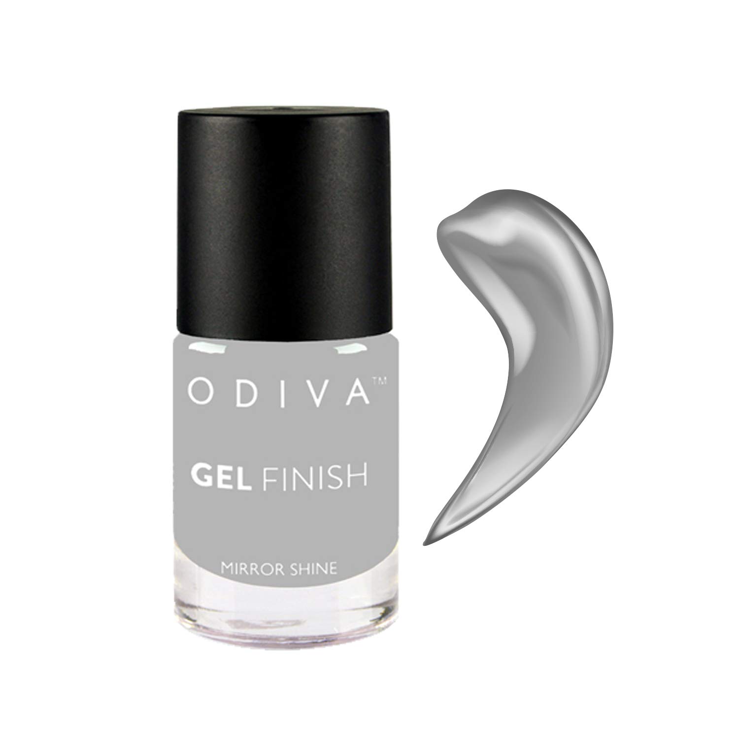 ODIVA Gel Finish Nail Polish Glossy gel Finish Nail paint with Stunning colors for every Occasion, 11 ML (034 Kiss Of Winter (Light Grey))