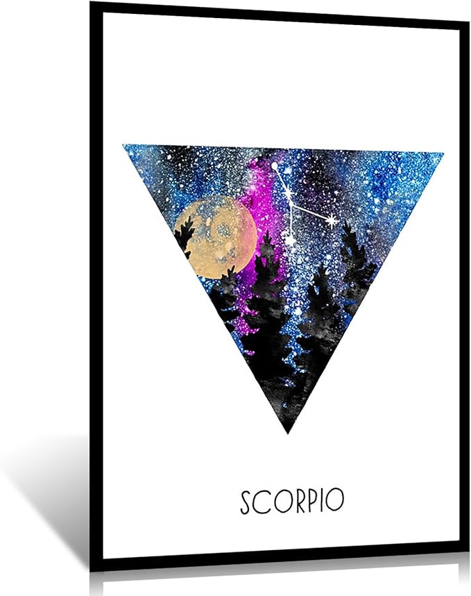 Canvas Wall Art Scorpio Constellation Wall Art Prints Art Print Poster Scorpio Art Scorpio Zodiac Zodiac Print Zodiac Sign Scorpio Scorpio Poster Room Decor,8''X12''Framed Modern Canvas Wall Art