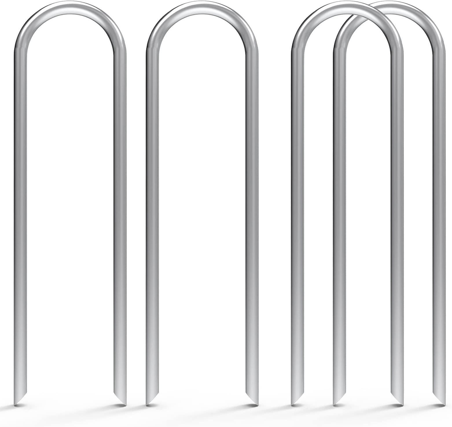 MySit 6 Inch 50 Pack U Shaped Garden Stakes, Heavy Duty 11 Gauge Galvanized Drip Irrigation Stakes Landscape Staples for 1/2" to 1-1/2" Soaker Hose, Weed Barrier, Yard Decorations, Fencing