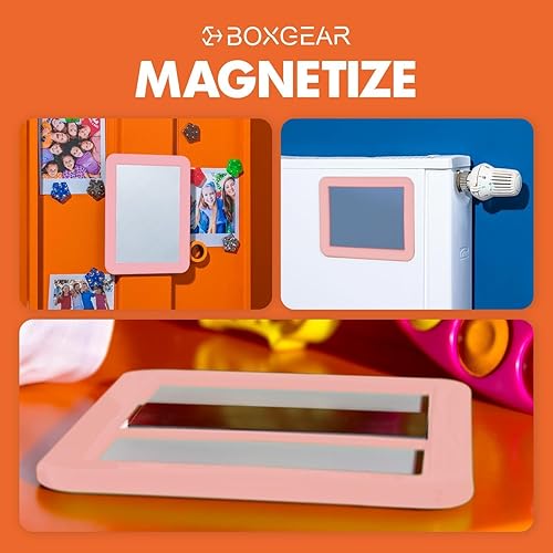 Miniatura 3 de Boxgear Espejo magnético para casillero, espejos de maquillaje, 5 x 7 pulgadas, para casillero escolar, baño, refrigerador doméstico, accesorio de