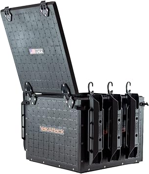 YakAttack BlackPak Pro 16 x 16 Kayak Fishing Crate with 6 Rod Holders - Black | Tackle Storage Box & Fishing Gear Organizer | Lightweight, Durable & Customizable Kayak Fishing Accessory
