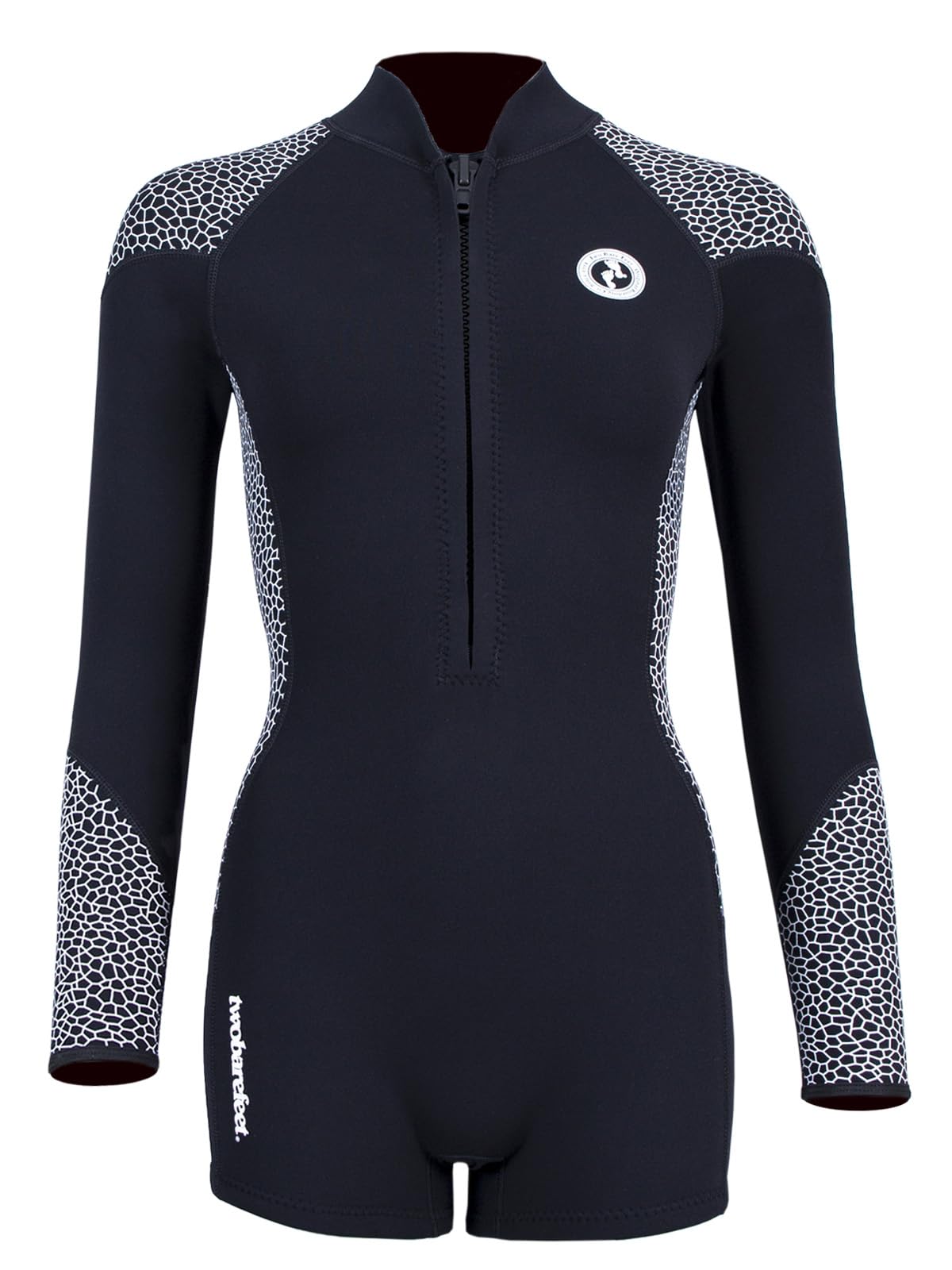 Two Bare Feet Women's Neoprene One-Piece Wetsuit – Premium Swim Suit for Surfing, Swimming, Scuba Diving & Water Sports, Flexible, Durable, Multiple Styles (Silicone Print (Black/White), XL)