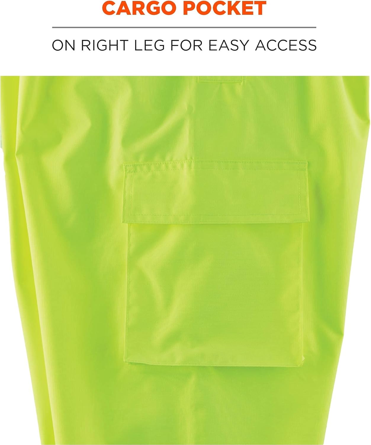 Ergodyne GloWear 8918BK Rain Bibs, Black Bottom, High Visibility, Reflective, ANSI Compliant, Lime, Large US - Image 7