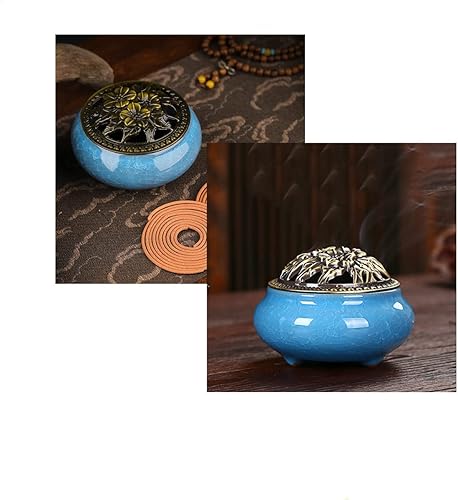 Miniatura 6 de Quemador de incienso de cerámica, quemador de incienso de cerámica con tapa, quemador de incienso de cono, soporte de incienso de bobina de cono