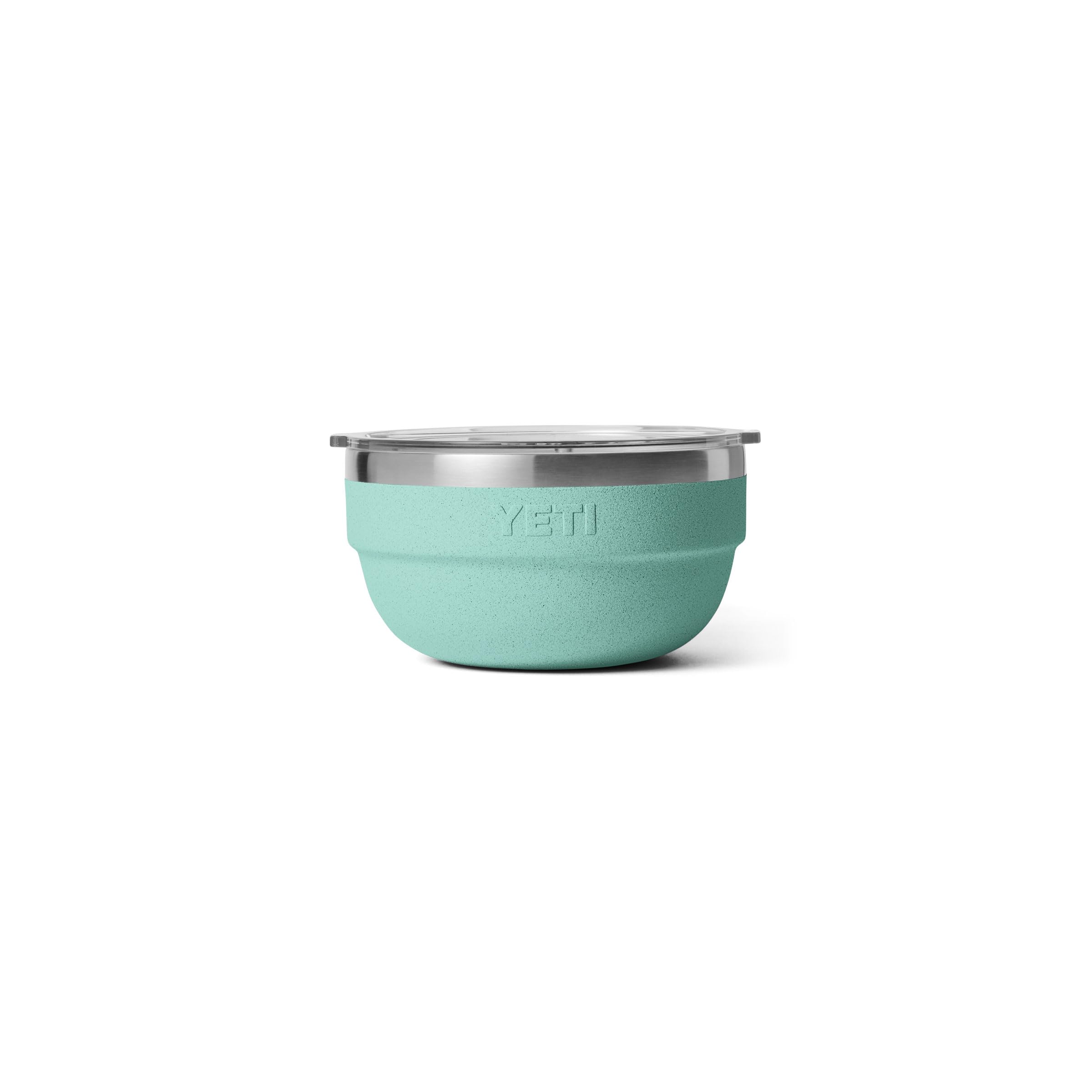 YETI Rambler Bowls, Vacuum Insulated, Stackable and Nestable Stainless Steel Bowl with Lid, 1 Quart, Sea Stone (Pack of 6)