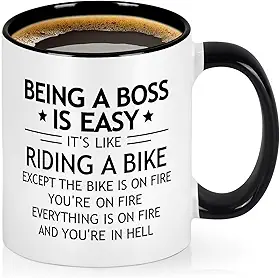YHRJWN Presentes engraçados para mulheres e homens, presentes de Natal para chefe, presente dos melhores chefes do mundo, caneca Dear Bosses para gerente líder Cowoker, 325 ml