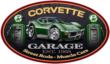 1968-72 Corvette GARAGE SIGN Wall Art Graphic Decal Sticker 2 Ft