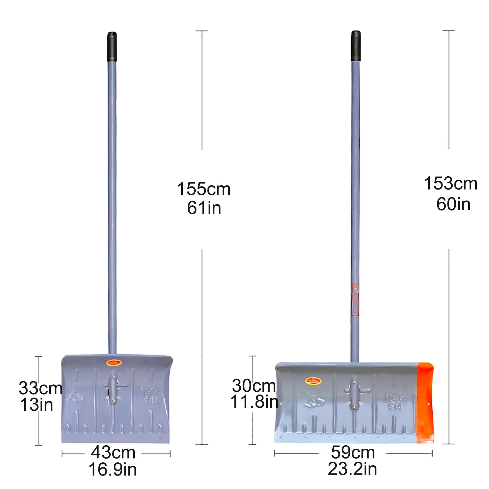 Pala de Nieve, Cabeza de Pala, Palas cuadradas con Mango en T de Madera o Mango Recto, Palas de Nieve Resistentes y duraderas, ergonómicas, Fuerte Capacidad de Carga, para Entrada,