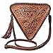 American Darling Floral Tooled Triangle Purse Brown