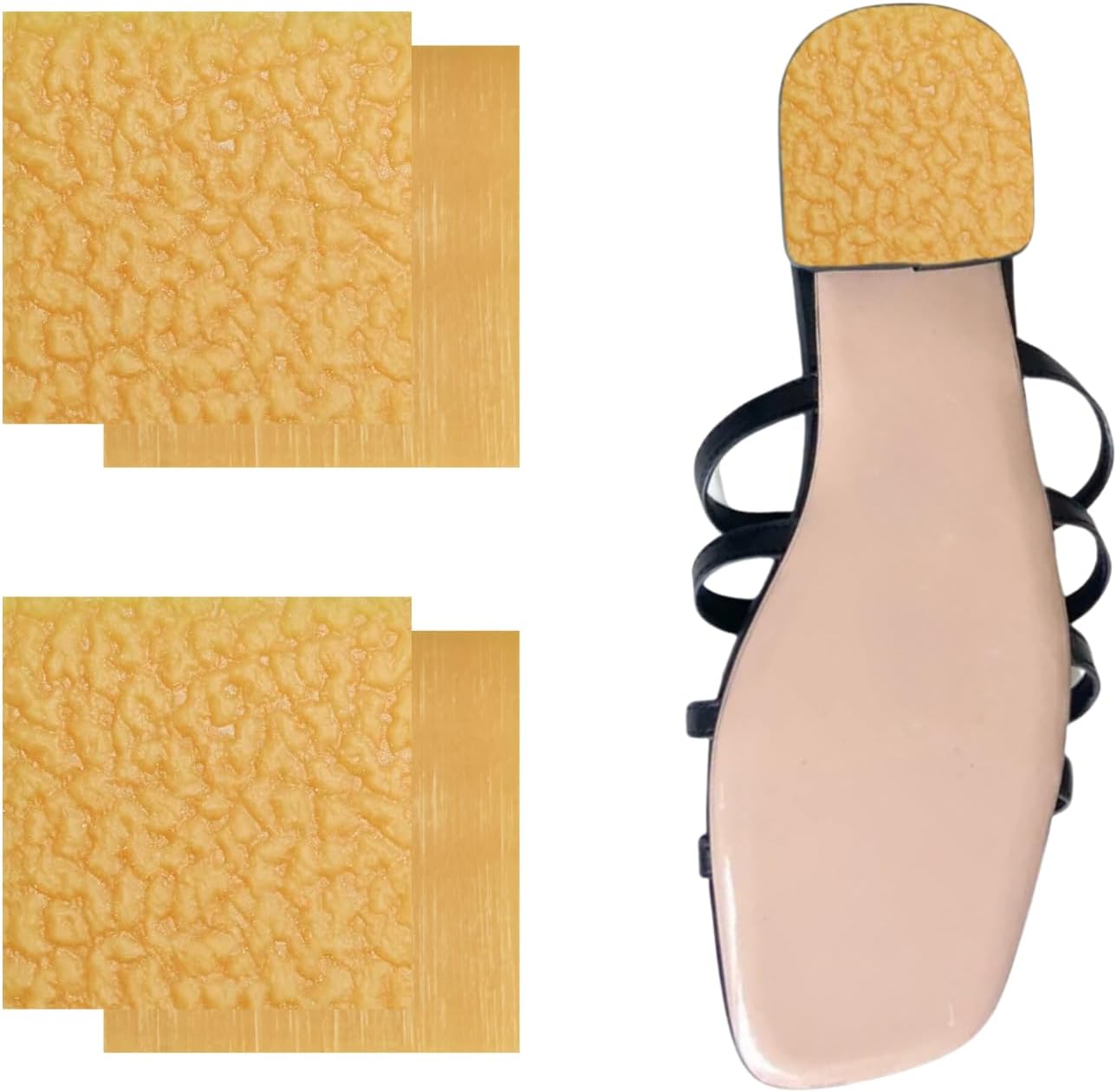 Shoe Sole Repair Rubber, Brown Rubber Sole Sheet, Boot Heel Repair, 5/32 Inch Thick, 4 Patches