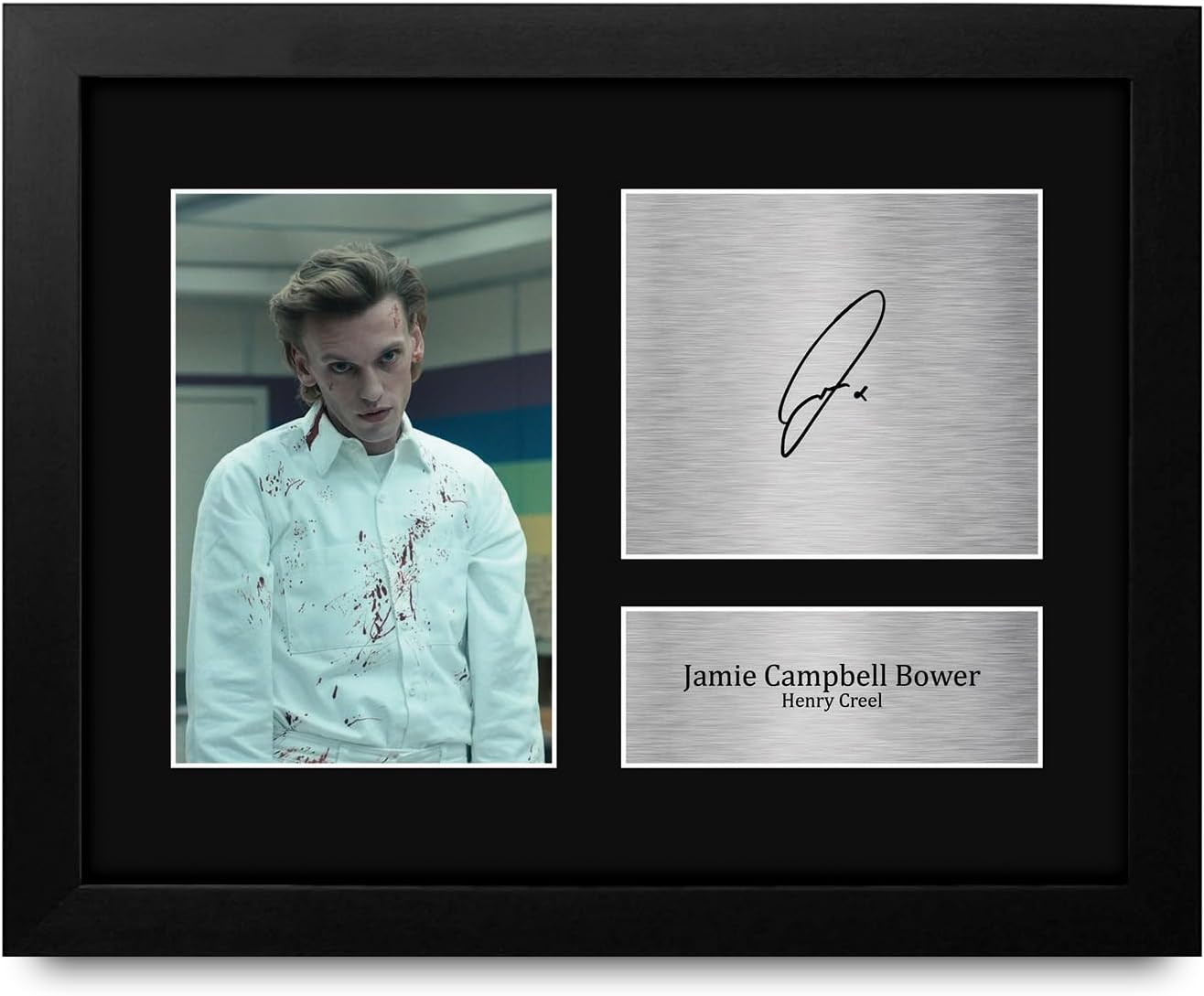 HWC Trading Jamie Campbell Bower Strange Hawkins Thing Henry Creel Gifts Printed Signed Autograph Picture for TV Show Fans - US Letter Framed