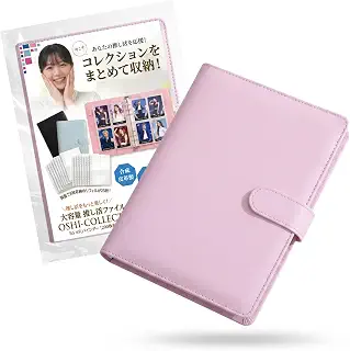 TLS LIFE トレカ 推し活 ファイル K-POPグッズ ケース バインダー リングファイル 6穴 カードケース 6リング チェキ 収納 家計簿 管理 A5 B5 (ピンク)