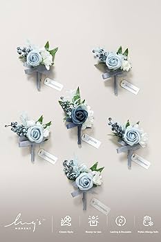 Amazon.com: Ling's moment Boutonniere for Men, 6pcs Groom Amazon.com: Ling's moment Boutonniere for Men, 6pcs Groom