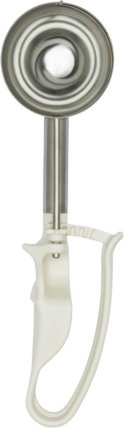 【Extended】Size 10 IVORY (3.19 oz.) VODOMAX Commercial Food Disher, 13 Sizes & Color-Coded, Stainless 18-10, Non-Spring Disher, Portion Control Scoop, IceCream Disher, Ice Cream Scoop, Soufflé Scoop