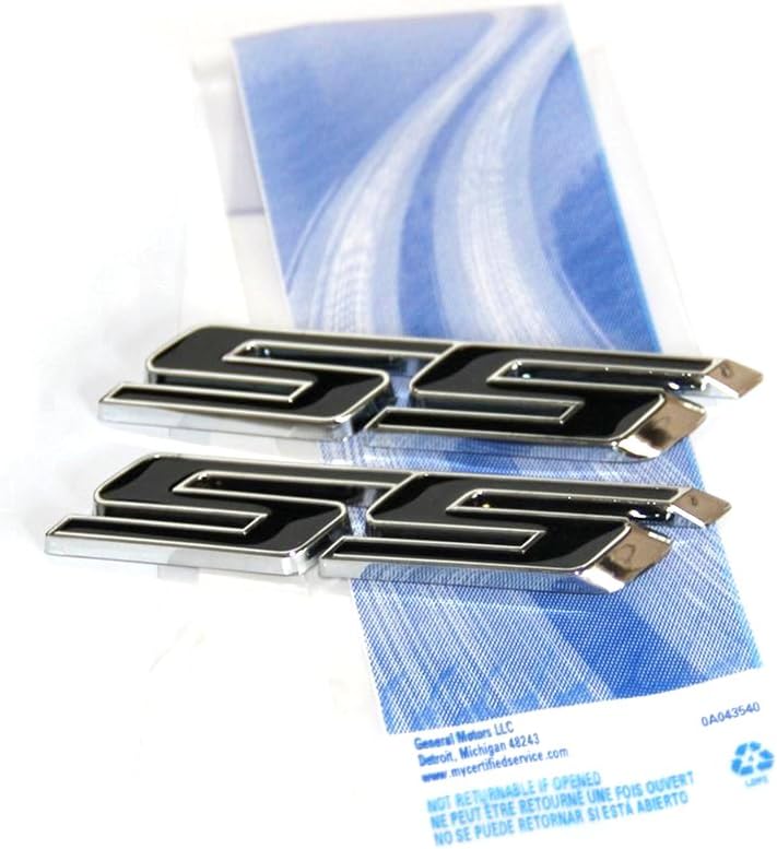 Yoaoo 2X OEM Chrome Ss Emblems Metal Sticker 3D Logo Replacement for Camaro Gm Series Black