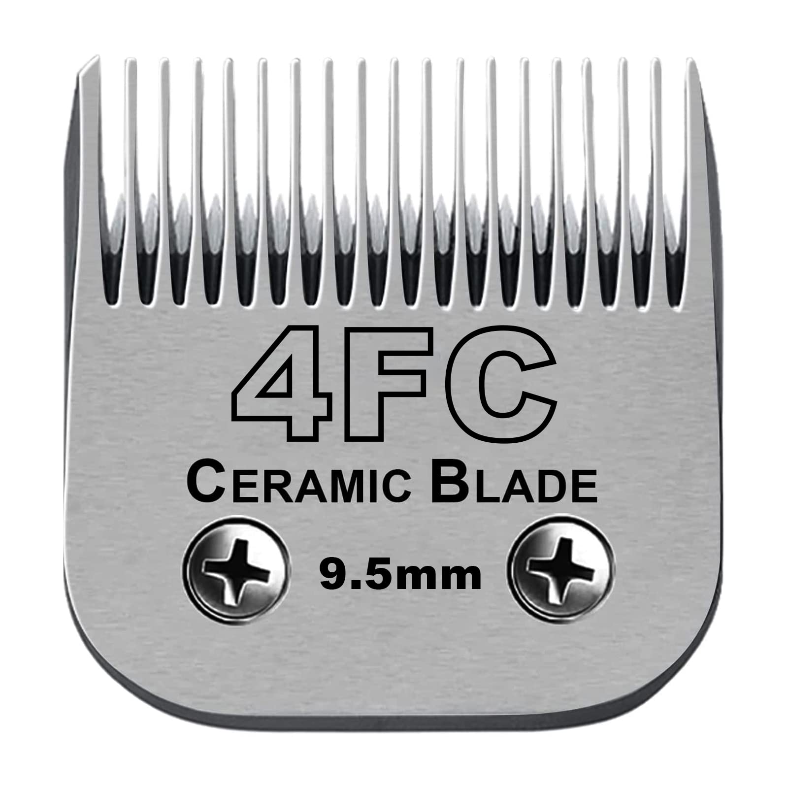 Detachable Pet Dog Clipper Blades, Compatible with Andis Size-4FC,3/8-Inch 9.5mm Cut Length (64295),Most Oster A5,Wahl KM Series Clippers,Made of Ceramic Blade & Stainless Steel Blade